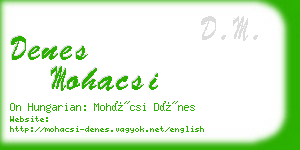 denes mohacsi business card